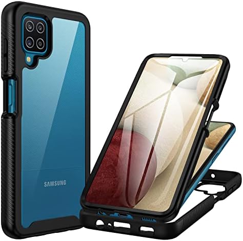 CENHUFO for Samsung A12 Phone Case, Samsung A12 Case Built-in Screen Protector Heavy Duty Full Body Protection Shockproof Clear Cover Rugged Bumper Case for Samsung Galaxy A12/M12 Case