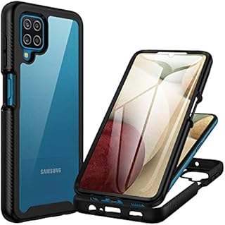 CENHUFO for Samsung A12 Phone Case, Samsung A12 Case Built-in Screen Protector Heavy Duty Full Body Protection Shockproof Clear Cover Rugged Bumper Case for Samsung Galaxy A12/M12 Case