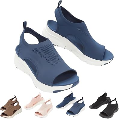 Womens Breathable Orthopedic Sandals, 2024 New Soft Shoes Go Walking Slip on Diabetic Foam Shoes, Arch Support Shoes for Women Wide Width