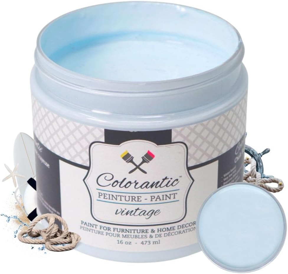 NAUTICAL Furniture Chalk Paint for DIY- Multi-Surface All-in-One Craft Paint | LIGHT BLUE Decorative Painting for Wood (8 oz)