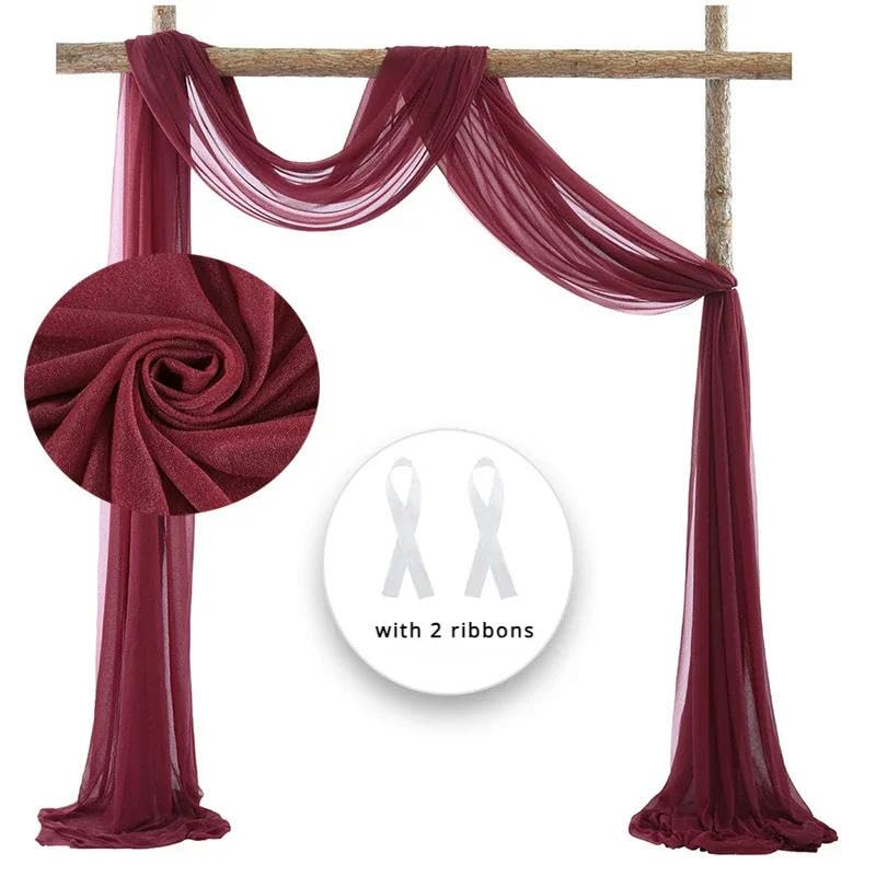 Rideau de tulle en mousseline de soie pour pelouse, extérieur, mariage, anniversaire, fiançailles, décoration de dossier de chaise de mariage