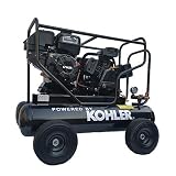 HPDMC 6.5HP Gas Driven Piston Air Pump KOHLER RH65 Engine Belt drive gas-powered 20-Gal Hor Tank 17c