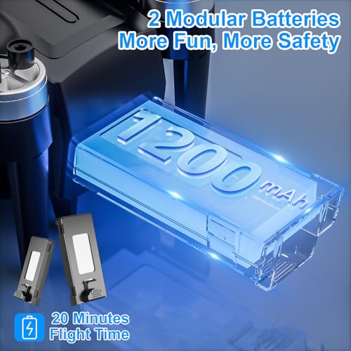 Drone Pieghevole Con Telecamera 4K, Ambesty Brushless Motore Droni Con 2 Telecamere, Quadcopter Rc Fpv Wifi Fotocamera Evitamento Attivo Degli Ostacoli, Altitude Hold, 2 Batterie, Per Principianti - 7