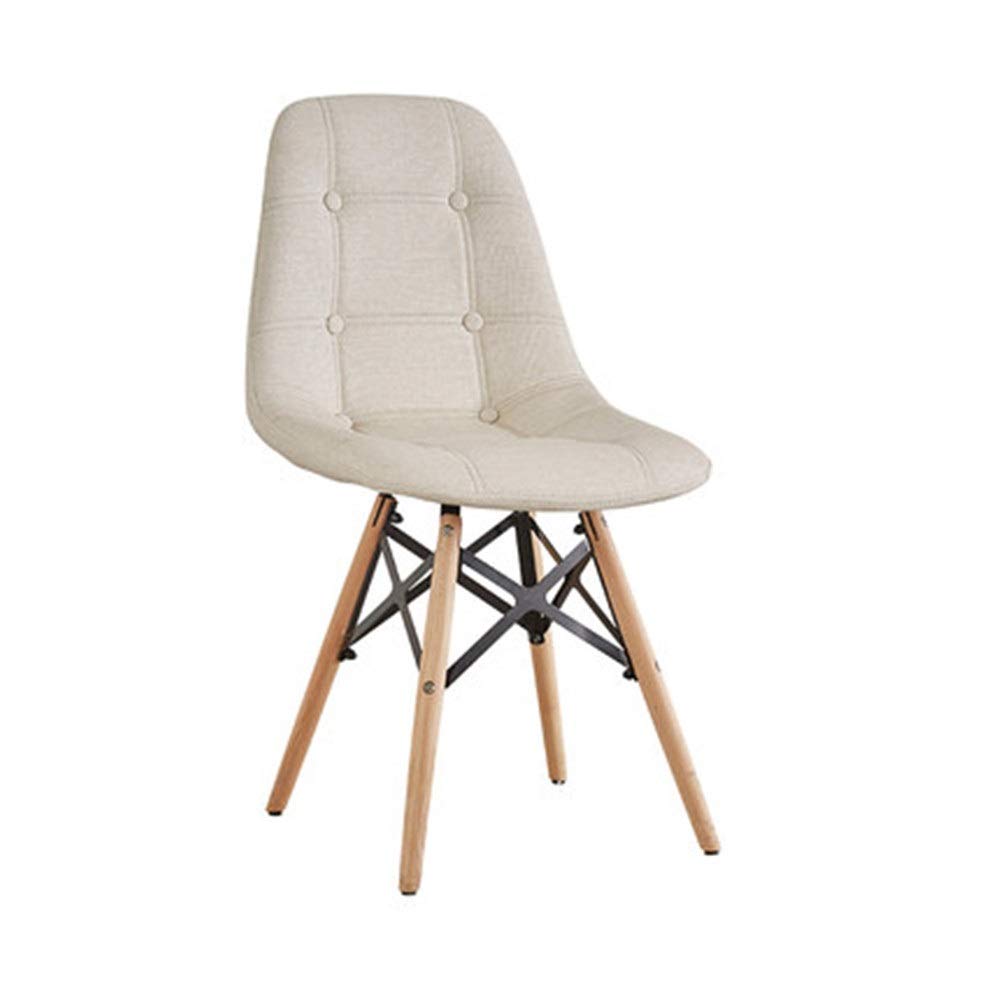 Wagsiyi-cha Creative Wooden Office Chair Bedroom Computer Chair Minimalist Comfortable Thick Sponge Coffee Cushions with Solid Wood Legs Solid Metal Bracket Available