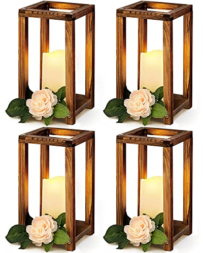Huquary 8 Pcs Wooden Wedding Lantern Centerpiece...