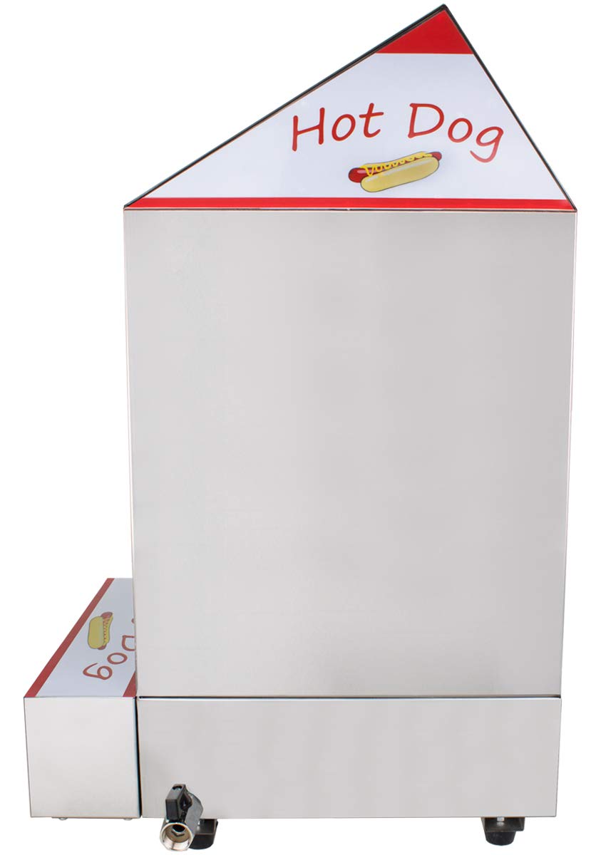 Beeketal 'HDS-2' Profi Gastro Edelstahl Hot Dog Steamer Maker zum Erhitzen und Warmhalten von ca. 100 Hotdog Würstchen und 20 Brötchen, Hotdog Würstchenwärmer und Brötchenwärmer Imbiss Stand Gerät