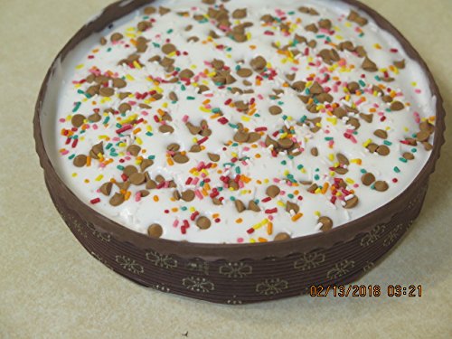 Decony 7" Disposable Round Pie Pans Brown And Gold Free-Standing Paper Baking Mold - 20 Pc. #TOP3