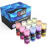 Pigmento en polvo de amplia aplicación: los pigmentos luminosos son perfectos para limos, uñas, resinas epoxi, bombas de baño, pinturas, bellas artes, manualidades, señales de escape y bricolaje. Bueno para decoraciones llamativas