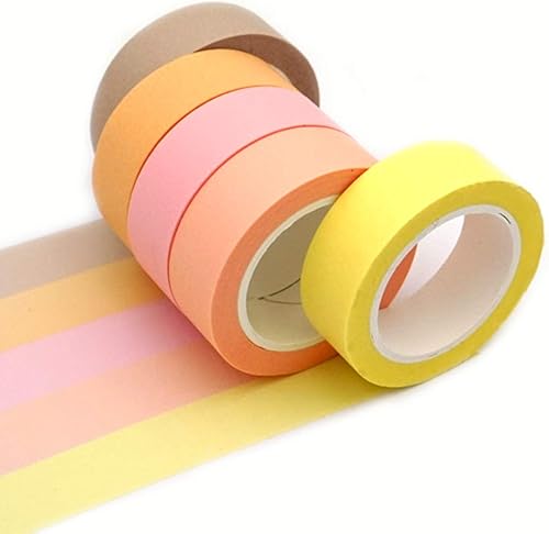 Miniatura 4 de Washi - Juego de cinta adhesiva, 5 rollos surtidos, cinta decorativa para escribir, para divertidos suministros de arte, álbumes de recortes para
