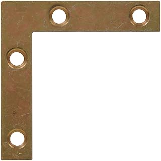 Hardware Essentials 852201 Flat Corner Iron Zinc and Yellow Dichromate 2-1/2" x 1/2" - 4