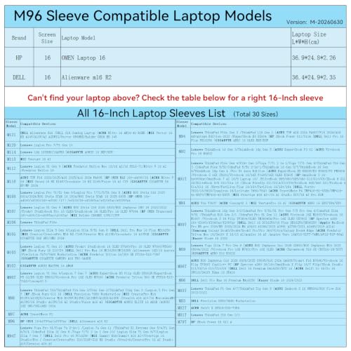 Image of Smatree M96 Hard Protective 16 inch Laptop Sleeve Case for HP /DELL | Compatible for HP OMEN 16-k0797nr /n0797nr, DELL Alienware m16 R2 (X8290)