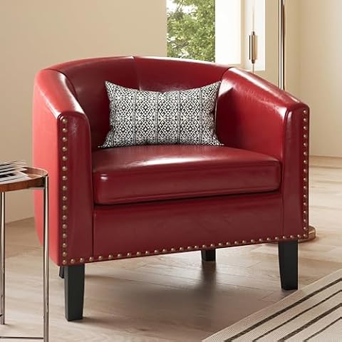 Della BELLEZE Accent Barrel Chair, Modern Tub Club Chair Upholstered Armchair for Living Room, Faux… — $189.99 (21% off)