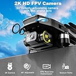 Drone with Camera, 2K HD FPV Drone with Brushless Motor, Altitude Hold, Gesture Selfie, One Key Take Off/Landing, 3D Flips, Waypoint Fly, 2 Batteries, Foldable Mini Drones for Kids and Beginners - Image 2