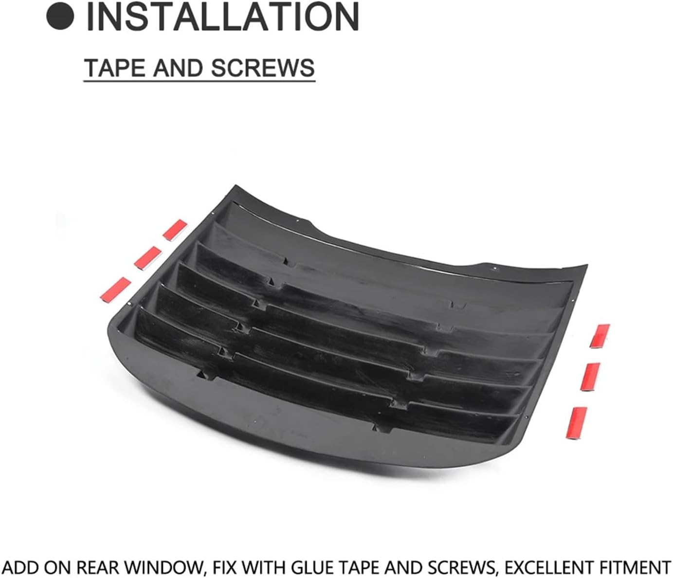 PP Black Air Outlet Bumper Shutter Grill Cover Frame Car Rear Window Decorative Louver Compatible with Ford Mustang 2015-2017