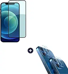 Película De Vidro 3D Tela Toda Para iPhone + Película Lente de Câmera (iPhone 12)