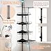 WSBArt Rustproof Shower Caddy Tension Pole Corner Shower Caddy Organizer 4 Tier Adjustable Shelves with Tension Pole and Large Capacity for Bathtub Shampoo Accessories Storage Rack 38.8-122.7inch