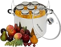 Vista 6 de Raíces & Branches Harvest - Olla de cocina para frascos, multiusos, de acero inoxidable, con indicador de temperatura, capacidad para 7 frascos