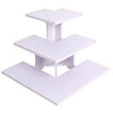 HAOWUJIN 3 Tier Corner Retail Display Stand Portable Product Shelves, White Store Retail Display Stand, Cupcake Stand, Candle Tumbler Display Rack for Craft Shows, Trade Shows, Farmers Market