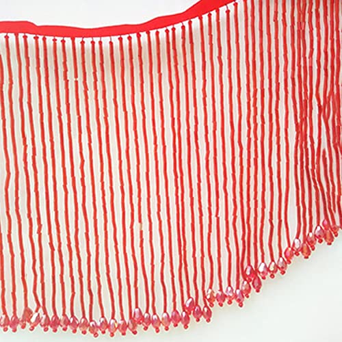 1 Yard 90Cm Crystal Tassel Trim Lace Ribbons Trim Beaded Tube Lace Fabric Diy Sewing Curtain Wedding Dress Skirt Handmade 05 1 Yard Materials #TOP7