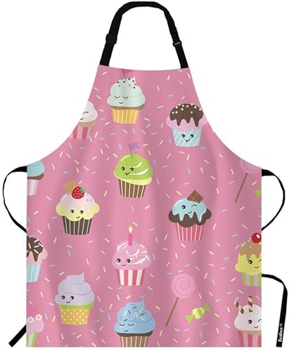 Beabes Delantal de cocina a cuadros de cuadros verdes y grises a cuadros