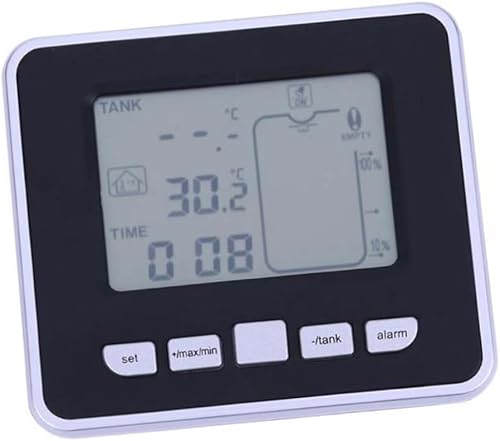 Ultrasonic Level Gauge Wireless Tank Level Meter 0.5m-15m Water Tank Gauge Indoor/Outdoor Temp. Display 100m Alarm Wall Mount