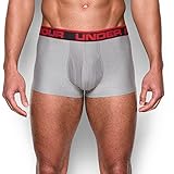Under Armour Men's Original Series 3” Boxerjock, True Gray Heather/Red, Medium