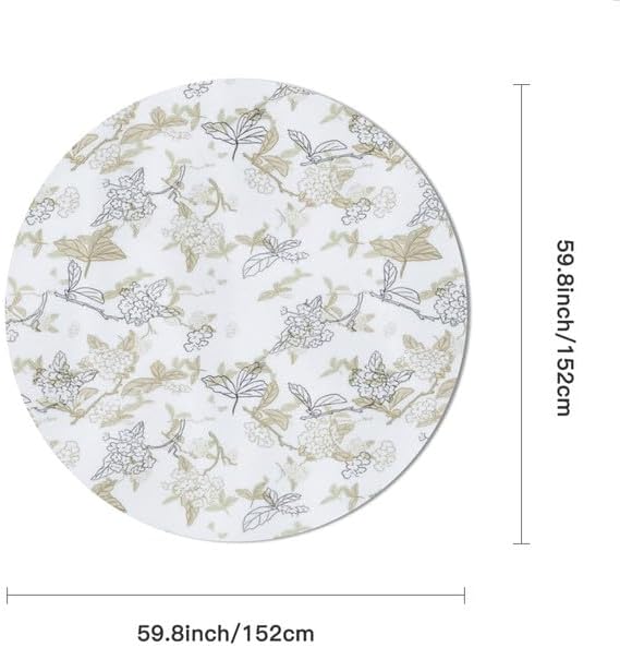 Miniatura 2 de Pastoral Round Tablecloth Floral Print Table Cloth Decor Washable Table Cover with Wrinkle Resistant for Home Kitchen Dining Room Picnic Camping