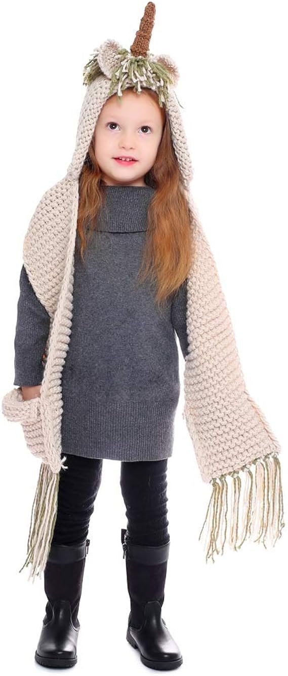 unicorn hat scarf and gloves set
