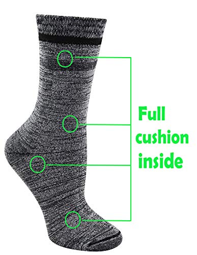 Yomandamor Women's 3 Pairs Thick Warm Winter Socks Non-binding Crew Dress Socks with Seamless Toe4