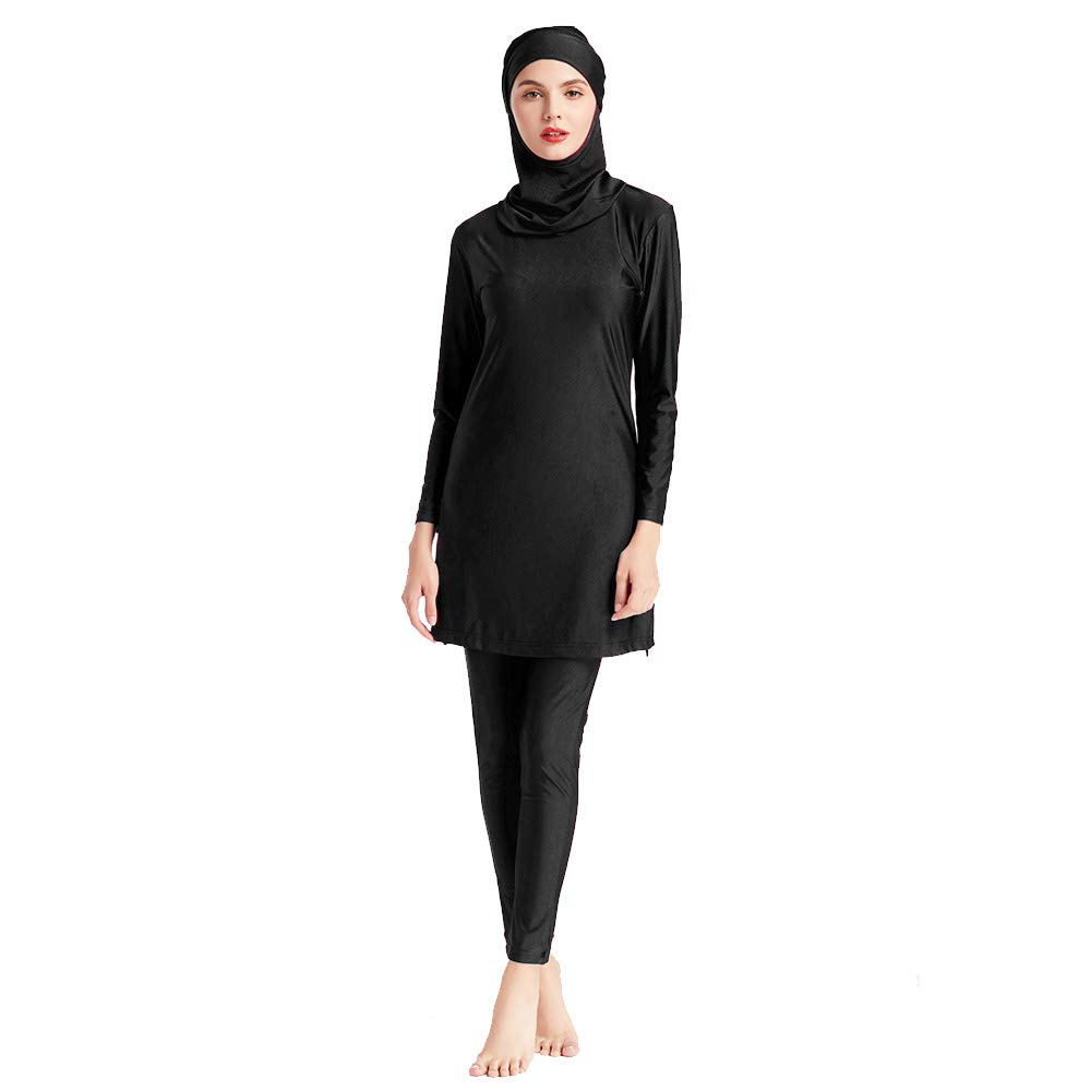 Women's Full Coverage Burkini Swimwear - 3-Piece Modest Muslim Swimsuit With Hijab, UPF 50+ Sun Protection