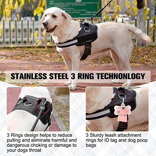 Beautyzoo Dog Harness For Medium Large Dogs No Pull, Dog Harness And Leash Set With Padded Handle, No Choke Heavy Duty Service Dog Harnesses Vest M L Xl Size, Reflective Adjustable Vest Harness #TOP3