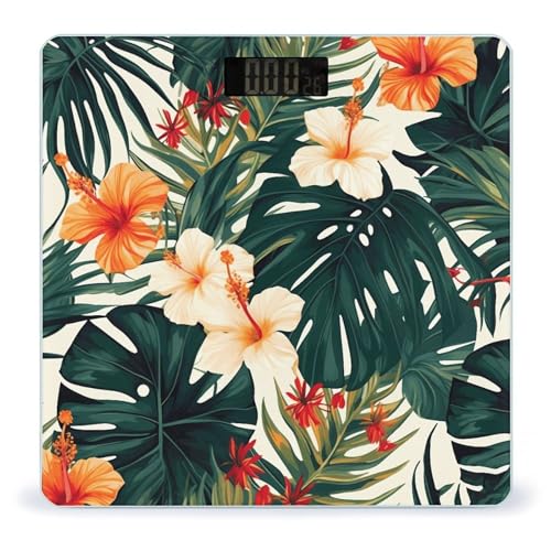 Balanza Digital de Baño con Diseño Tropical y Capacidad 400lb