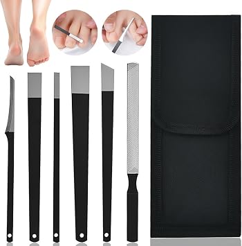 Pedicure Knife Set of 6, Pedicure Kit, Foot Cutting Knives, Various Styles, Blade Knife Set, Nail Care, Toenail Care, Multifunctional Pedicure Knife, Cutter, Curled Nails, Thick Hard Nails, Cuticle Cutter, Practical Design, Portable, Unisex, Storage Bag Included