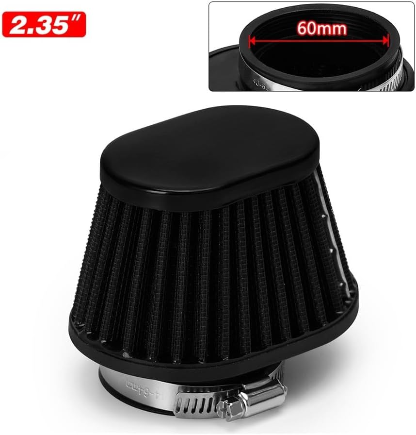 Air Filter Cleaner 50mm 51mm 54mm 55mm 60mm Oval Round Tapered Cone Clamp-On Fit For Car Motorcycle PQY-AIT320/322/324(2.35inch 60mm)