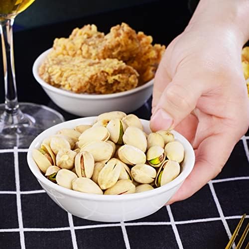 MALACASA, Series Ramekin, 6-Piece 4" (10cm) Round Ramekins Ivory White Porcelain China Ceramic Cream White Dishes(Set of 6)