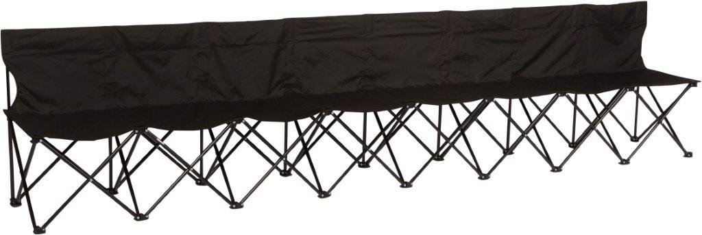 Trademark Innovations 8 Seat Sport Bench, Black with Back