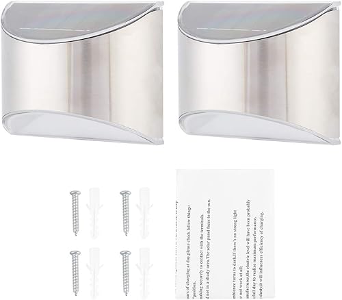 Miniatura 2 de Keenso Luces solares de seguridad de acero inoxidable, elegante lámpara de pared para exteriores, lámpara de pared LightControl con 4 LED, IP55,