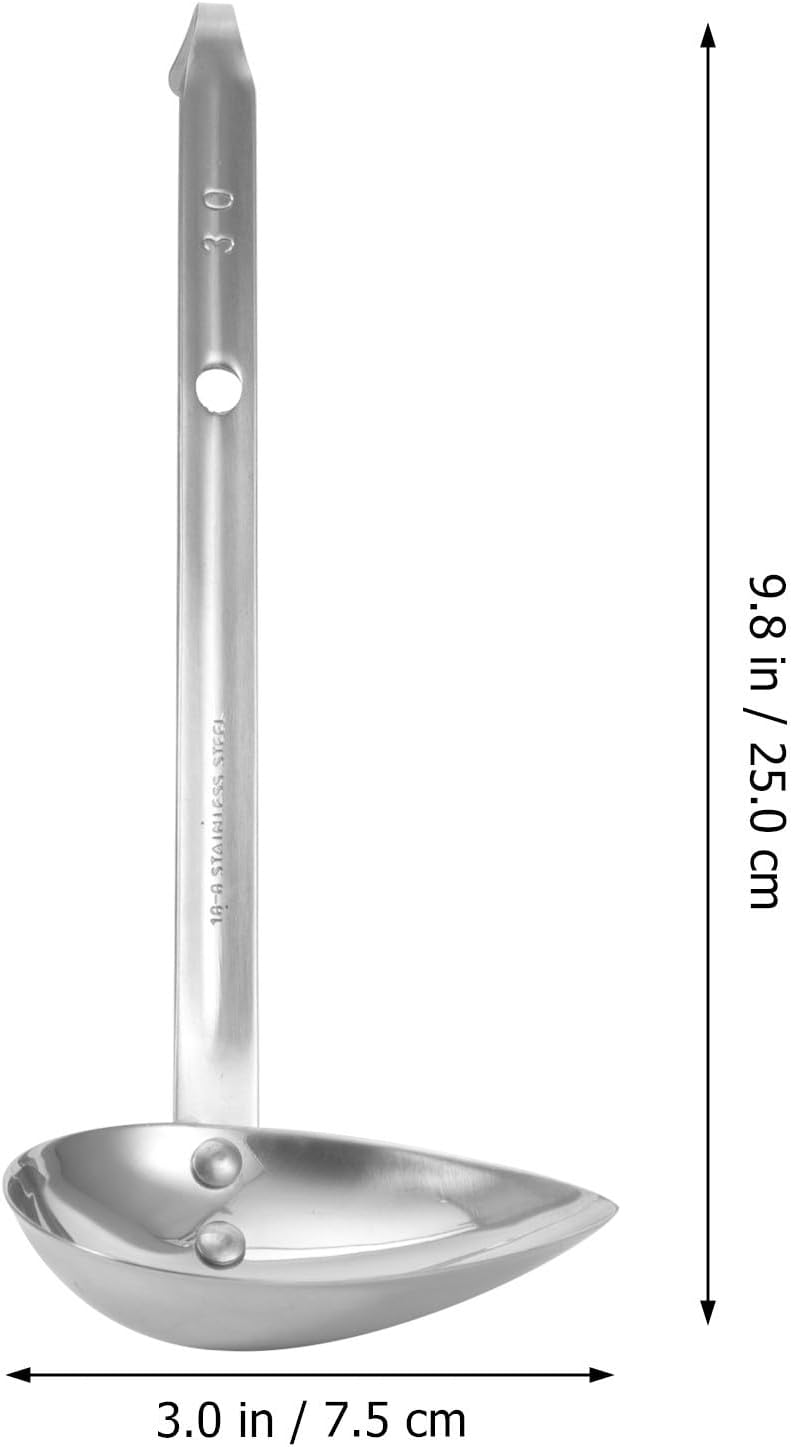 Silver Sauce Spoon Stainless Steel Drizzle Design for Western Cooking