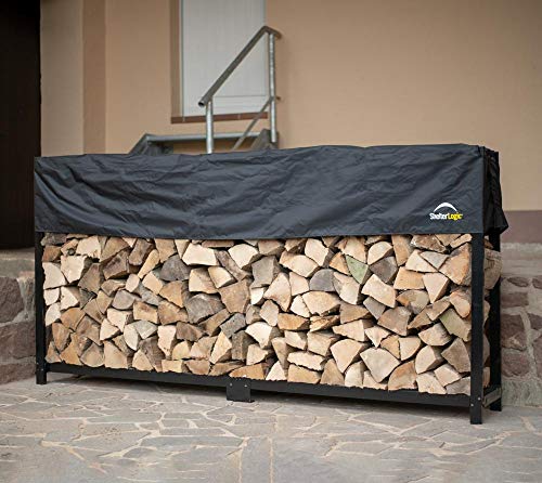 Shelterlogic 4' Ultra-Duty Firewood Rack-In-A-Box Wood Storage With Premium Steel Frame And Adjustable Water-Resistant Cover #TOP1