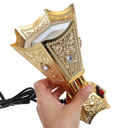 SEWACC Arabian Incense Burner Bakhoor Electric Incense Burner Desktop Plug in Metal Censer Burner for Home Office Yoga Room Decor (Golden - Image 4