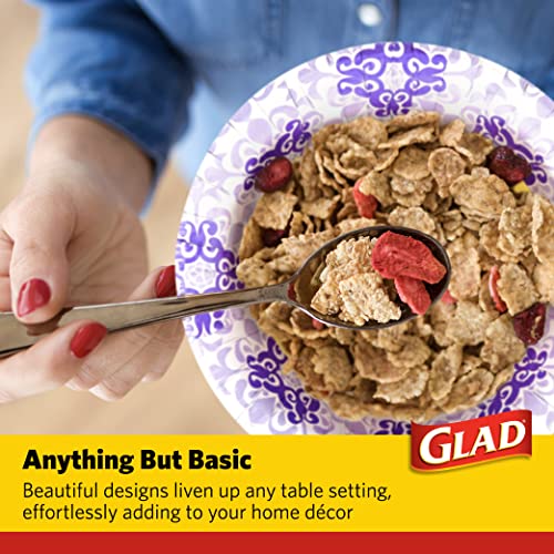 image for Glad Disposable Paper Bowls With Purple ViCountorian Design,Disposable