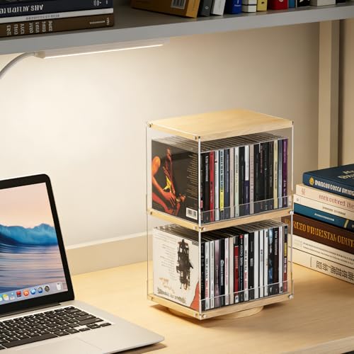 DEMEGA 2-Tier Rotating CD Tower, 40 Capacity Rotating CD Storage Rack by DEMEGA - Used condition - Image 8