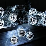 Disco Ball String Luci Argento Appeso Specchio Disco