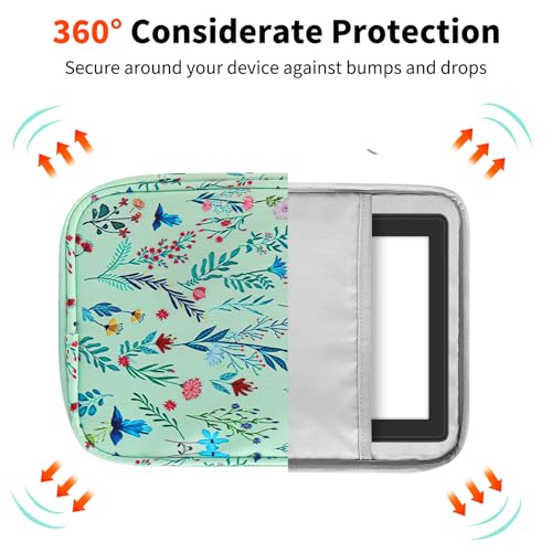HoYiXi Universal Sleeve Hülle für 6-6.8 Zoll E-Book Reader Kompatibel mit 6.8’’ Kindle Paperwhite 2025-2012/6’’ Neue Kindle,6-6.8’’ Pocketbook/Kobo/Tolino E-Book Reader, Flower 1