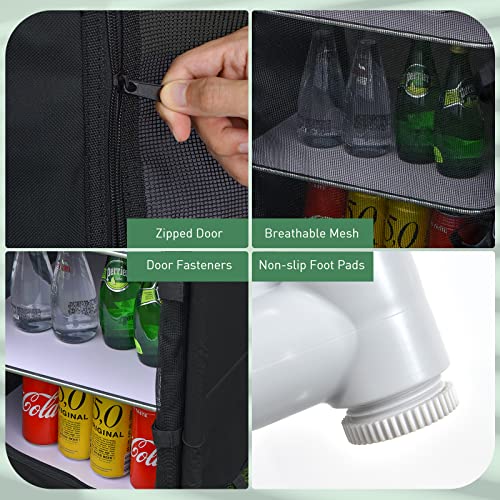 Goplus Camping Table With Storage, Aluminum Portable Camp Kitchen Cabinet Table With Carrying Bag, Lightweight Outdoor Cooking Table For Picnic Tailgating Beach Bbq Party Rv (Black) #TOP5