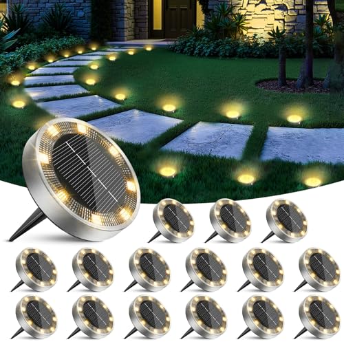 16 Pack Solar Ground Lights Outdoor