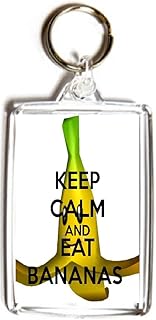 Keep Calm and Eat Bananas - Double Sided Large Keyring