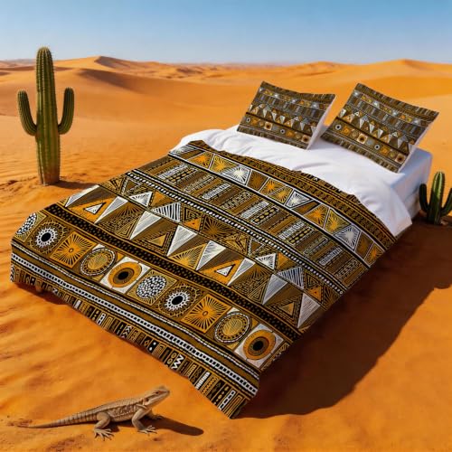 Parure de lit 200x200 microfibre avec motifs de conception africaine abstraite - 3