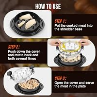 SoulLife Chicken Shredder 8 Inches, Chicken Shredder Tool Twist for Pork Beef Chicken, Meat Shredder, Clear Lid, Ergonomic Handle, Strong Anti-slip, BPA Free, Easy to Clean, Dishwasher Safe (Black) — image 7