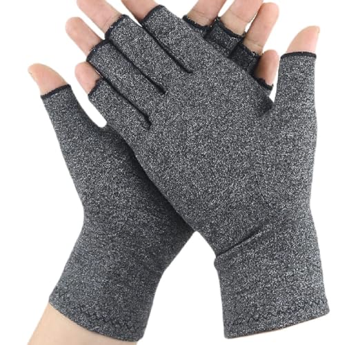 Plus Nao(プラスナオ) サポーター 手指用 手首用 両手用 手袋 指なし フィンガーレス プロテクター リストサポーター 指固定 手首固定 けが L グレー